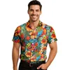 Image de FIESTAS GUIRCA | Costume Chemise Hawaïenne Homme - Multicolore M | Fleurs & Perroquets | Manches Courtes | Col Classique | Boutons | Polyester Léger | Summer Party, Karneval & Fasching