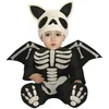 Image de FIESTAS GUIRCA | Costume de Chauve-souris Squelette Bébé (12-18 Mois) - Aile, Cagoule, Combinaison et Pieds - Costumes d'Halloween et Fêtes de Costumes - Idéal pour Bébé Unisexe - Noir et Blanc