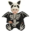 Image de FIESTAS GUIRCA | Costume de Bébé Chauve-Souris Squelette (18-24 Mois) - Combinaison avec Ailes, Capuche et Couvre-pieds - Animaux, Halloween, Carnaval, Fêtes à Thème, Unisexe - Noir et Blanc