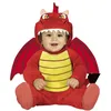 Image de FIESTAS GUIRCA | Costume Dragoon Bébé (18-24 mois) - Combinaison, Capuche, Ailes et Queue - Costumes d'Animaux pour Halloween, Carnaval et Fêtes Déguisées - Idéal pour Tout-Petits - Rouge