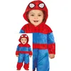 Image de FIESTAS GUIRCA | Costume Baby Hero (12-18 Mois) - Cagoule et Combinaison - Costumes de Superhéros et Méchants pour Halloween, Carnaval et Fêtes Déguisées - Idéal pour Bébés Garçons - Bleu et Rouge