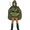 Image de FIESTAS GUIRCA | Costume d'Archer Enfant (5-6 ans) - T-shirt, Cape, Cagoule, Gant et Pantalon - Costumes Médiévaux et Mousquetaires pour Carnaval et Halloween - Idéal pour Enfants - Vert et Marron