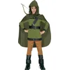 Image de FIESTAS GUIRCA | Costume d'Archer Enfant (10-12 ans) - T-shirt, Cape, Cagoule, Gant et Pantalon - Costumes Médiévaux et Mousquetaires pour Carnaval et Halloween - Idéal pour Enfants - Vert et Marron