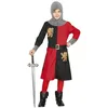 Image de FIESTAS GUIRCA Costumes de Chevalier Médiéval - Costume de Guerrier Rouge et Noir pour Enfants de 3-4 Ans