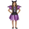 Image de FIESTAS GUIRCA Costume Fille Chauve-Souris Lilas - Comprend un bandeau, une robe et des ailes de chauve-souris - Déguisement d'Halloween pour fille 7-9 Ans