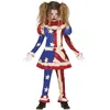 Image de FIESTAS GUIRCA Costume de clown américain maléfique des USA - Déguisement d'Halloween pour fille 5-6 ans