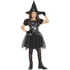 Image de FIESTAS GUIRCA Déguisement de sorcière en toile d'araignée argentée avec chapeau de sorcière pour Halloween 5-6 ans