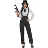 Image de FIESTAS GUIRCA | Costume de Gangster Femme (36-38/S) - Chemise, Cravate et Pantalon - Costumes Années 20 pour Halloween, Carnaval et Fêtes Déguisées - Idéal pour Adultes - Noir et Blanc