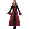 Image de FIESTAS GUIRCA Costume de Vampire Glamour - Robe de Comtesse Vampire Rouge et Noire Déguisement d'Halloween pour Femme Taille 38-40 M