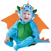 Image de FIESTAS GUIRCA | Costume de Dragon Bébé (18-24 Mois) - Combinaison, Cagoule, Ailes et Queue - Costumes d'Animaux pour Halloween, Carnaval et Fêtes Costumées - Idéal pour Bébé Unisexe - Bleu et Orange