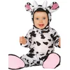 Image de FIESTAS GUIRCA | Costume de Vache Bébé (12-18 Mois) - Cagoule, Queue, Combinaison et Pieds - Costumes d'Animaux pour Bébés Unisexe - Idéal pour Halloween, Carnaval et Fêtes Costumées - Blanc et Noir