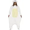 Image de FIESTAS GUIRCA | Déguisement Ours Polaire Kigurumimi Adulte (42-44/L) - Combinaison à Capuche Animal, Carnaval, Fête Déguisée, Animaux, Cosplay, Festival, Unisexe, Halloween, Noël - Blanc et Beige