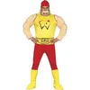 Image de FIESTAS GUIRCA | Costume de Luchador Adulte (52-54/L) - T-shirt, Ceinture, Couvre-bottes, Bonnet, Muscles et Pantalon - Costumes de Clowns et Sports pour Halloween, Carnaval et Fêtes - Homme