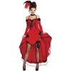 Image de FIESTAS GUIRCA | Costume Can-Can Vaquera pour Femme (42-44/L) - Robe et Manches - Costumes du Far West, Western et Cowboy pour Halloween, Carnaval et Fêtes Déguisées - Adulte - Rouge et Noir