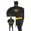 Image de FIESTAS GUIRCA | Costume Héros Noir Adulte Homme (48-50/M) - Cape, Cagoule, Ceinture et Combinaison - Idéal pour Fêtes de Super-héros et Vilains, Halloween et Carnaval - Noir
