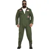 Image de FIESTAS GUIRCA | Costume de Pilote de Chasse Adulte (54-56/XL) - Combinaison pour Hommes - Costumes de Militaires et Aviateurs pour Fêtes de Cinéma, Halloween et Carnaval - Idéal pour Adultes - Vert