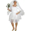 Image de FIESTAS GUIRCA | Déguisement de Mariée pour Homme Adulte (48-50/M) - Robe et Voile - Idéal pour Enterrement de Vie de Garçon, Bachelor Party et Fêtes Déguisées - Drôle et Original - Blanc