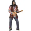 Image de FIESTAS GUIRCA | Costume Hippie Adulte (48-50/M) - T-shirt, Gilet, Bandeau et Pantalon - Costumes Années 60 et Style Rétro pour Fêtes Déguisées et Carnaval - Homme - Marron et Multicolore
