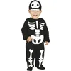 Image de FIESTAS GUIRCA | Costume de Squelette Bébé (12-18 Mois) - Combinaison et Bonnet - Costumes d'Halloween et Fêtes de Déguisements pour Bébés Unisexe - Idéal pour Célébrations - Noir et Blanc