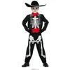 Image de FIESTAS GUIRCA Déguisement squelette Dia de los muertos garçon - Noir - 7 à 9 ans (125-135 cm)