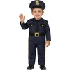 Image de FIESTAS GUIRCA | Costume de Policía Bebé (18-24 mois) - Casquette et Combinaison - Costumes d'Agent pour Halloween, Carnaval et Fêtes Déguisées - Idéal pour Tout-Petits - Bleu et Or