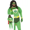 Image de FIESTAS GUIRCA | Costume Super-héros Marihuana Adulte (52-54/L) - Masque, Cape, Ceinture, Gants et Combinaison - Costumes de Super-héros pour Vie de Garçon - Homme - Vert et Rouge