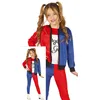 Image de FIESTAS GUIRCA | Costume Dangerous Girl Enfant (3-4 ans) - T-shirt, Veste et Pantalon pour Filles - Costumes de Super-héros et Vilains, Mr. Smile, Halloween et Fêtes à Thème - Bleu et Rouge