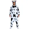 Image de FIESTAS GUIRCA | Déguisement Kigurumimi Vache Adulte (48-50/M) - Combinaison à Capuche Animal pour Carnaval, Halloween, Fêtes à Thème, Animaux, Cosplay, Enterrements - Unisexe - Blanc et Noir