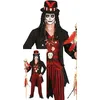 Image de FIESTAS GUIRCA | Costume de Chamán Voodoo Adulte (48-50/M) - Gilet, Veste, Chapeau et Pantalon - Costumes de Sorcier et Enchanteur pour Halloween, Carnaval et Fêtes Déguisées - Noir et Rouge