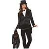 Image de FIESTAS GUIRCA Déguisement Noir à Paillettes pour Femme - Veste Fantaisie Noire pour Femme - Blazer à queue - Costume pour Femme Taille L