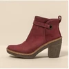 Image de El Naturalista pour femme. 251791AD0005_091 Bottines en cuir N5179 Maroon Beech - Hauteur du talon 7,5cm (36), Rouge, 5 à 8 cm, Fermeture éc