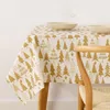 Image de BELUM Nappe de Noël 100 x 140 cm 100% Coton résiné Anti-Taches (Acte Non plastifié) Modèle Christmas 31 Gold, Doré