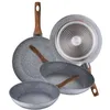 Image de San Ignacio Set de 4 poêles Ø20 Ø24 Ø26 et Ø28 Daimiel, aluminium forgé, induction