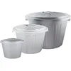 Image de keeeper Mats Lot de 3 poubelles polyvalentes avec couvercle refermable en plastique résistant Argenté 7/23/50 l