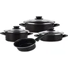 Image de MAGEFESA KENIA NEGRA - BATERÍA DE COCINA 7 PIEZAS, ACERO VITRIFICADO EXTERIOR NEGRO. ANTIADHERENTE BICAPA REFORZADO. APTA PARA TODO TIPO DE COCINAS, E