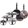 Image de Casserole sans couvercle Ø16 / Casseroles avec couvercle Ø18 ; Ø20 et Ø24 (4,0L) et Set de 3 poêles Ø16/20/24 cm, aluminium pressé