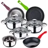 Image de Batterie de cuisine 7 pièces SAN IGNACIO Pharo en acier inoxydable avec jeu de poêles (18/22/26 cm) SAN IGNACIO Jolie en aluminium forgé