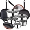 Image de San Ignacio Toledo Batterie de cuisine 8 pcs, poêles à frire 20,24,28 cm et Gril Moma