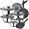 Image de San Ignacio Toledo Batterie de cuisine 8 pcs et 3 poêles à frire 18,20,24cm Daimiel