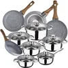 Image de SAN Ignacio Cassel Batterie de cuisine 12 pièces en acier inoxydable avec set de poêles (20/24/26/28 cm) SAN Ignacio Daimiel en aluminium forgé