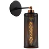 Image de WELL HOME MOBILIARIO & DECORACIÓN Applique Murale Interieur, Lampe Murale Industrielle Bois, Noir 10x10x36 cm