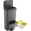 Image de WELL HOME MOBILIARIO & DECORACIÓN Poubelle ou poubelle de recyclage 70L, VERTICALE, 2 Compartiments, Poubelle, 76 cm, gestion facile, COMPREND des sacs poubelles
