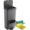 Image de WELL HOME MOBILIARIO & DECORACIÓN Pack Poubelle tri sélectif 70L VERTICAL, 2 compartiments, poubelle à déchets, 76 cm, avec sacs poubelles