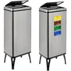 Image de WELL HOME MOBILIARIO & DECORACIÓN 2 poubelles intelligentes de 60 l c/u, hauteur : 95,5 (x 35,5 x 26), gris avec étiquettes magnétiques