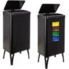 Image de WELL HOME MOBILIARIO & DECORACIÓN 2 poubelles intelligentes de 50 l c/u, hauteur : 83,5 (x 35,5 x 26), noir avec étiquettes magnétiques