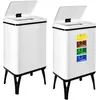 Image de WELL HOME MOBILIARIO & DECORACIÓN 2 poubelles intelligentes de 40 l c/u, hauteur : 71,5 (x 35,5 x 26), blanc avec étiquettes magnétiques