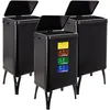 Image de WELL HOME MOBILIARIO & DECORACIÓN 3 poubelles intelligentes de 40 l c/u, hauteur : 71,5 (x 35,5 x 26), noir avec étiquettes magnétiques