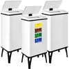 Image de WELL HOME MOBILIARIO & DECORACIÓN 3 poubelles intelligentes de 50 l c/u, hauteur : 83,5 (x 35,5 x 26), blanc avec étiquettes magnétiques