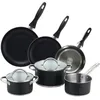 Image de Batterie de cuisine 5 pièces Ø16Ø20Ø24 avec couvercles + jeu de poêles Ø16Ø20Ø24 aluminium pressé San Ignacio