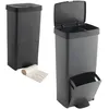 Image de Pack Poubelle ou Recyclage 70L Vertical, 2 Compartiments, Poubelle à déchets Comprend Un Rouleau de 20 Sacs Poubelle de 10 l
